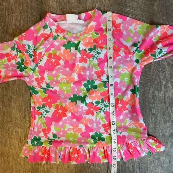 Crown and Ivy Kids Floral Butterfly Ruffle Hem Rash Guard Swim Shirt size 6X - Picture 12 of 12
